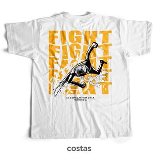 Nome do produtoCamiseta Branca - Fight (Frente/Costas)