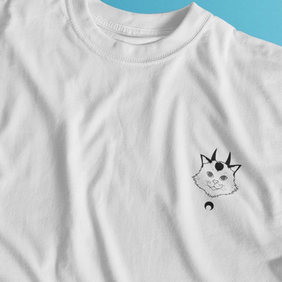 Camiseta Minimalista Branca - Gato da Power