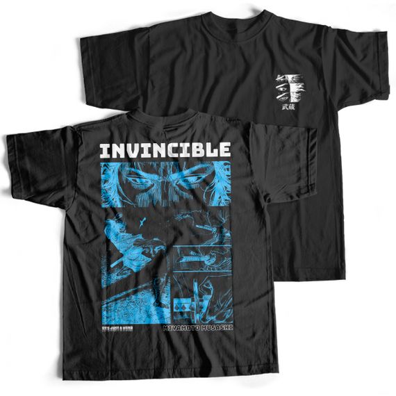 Camiseta Preta - Invincible (Frente/Costas)