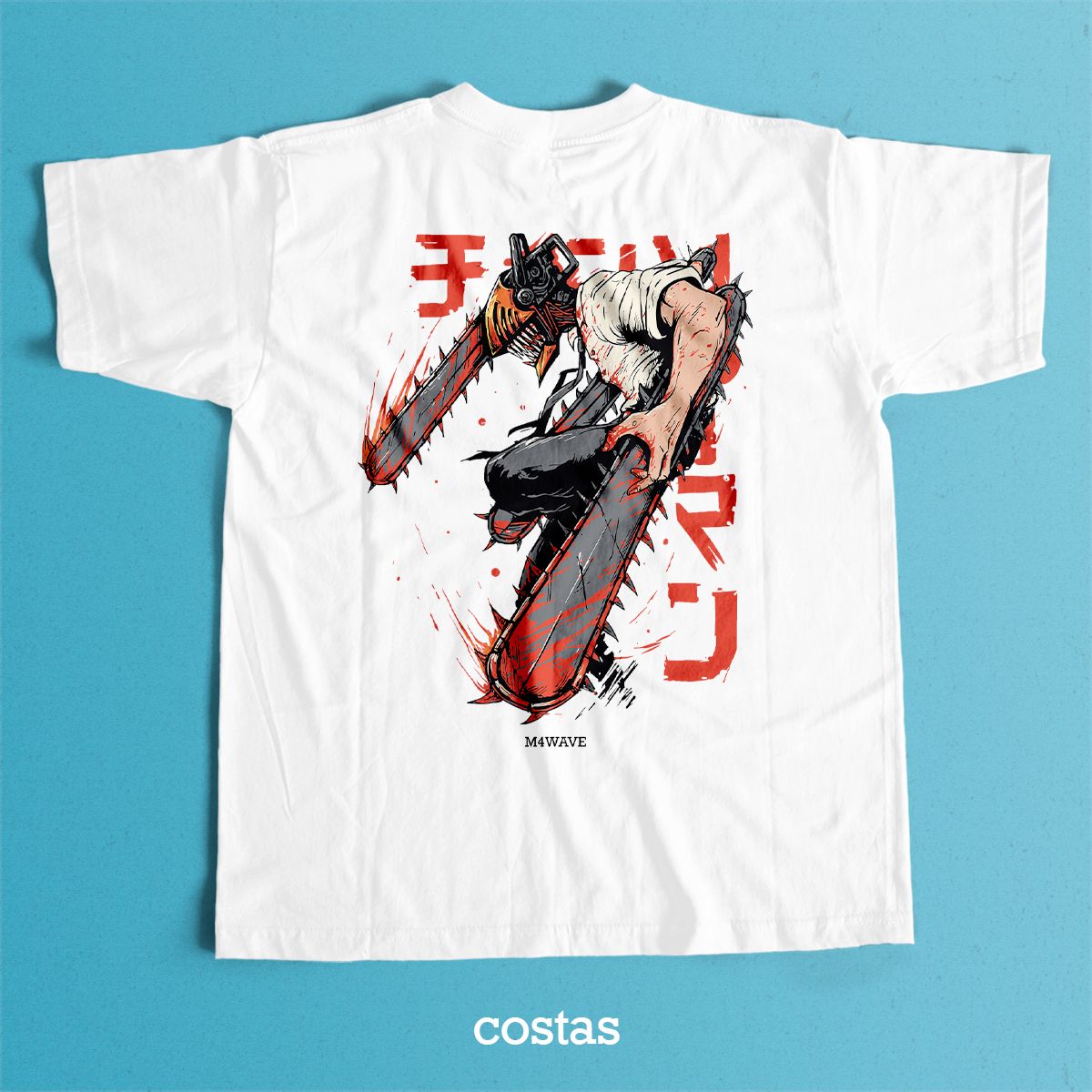 Nome do produto: Camiseta Branca - Chainsaw (Costas)