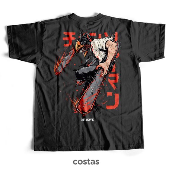 Camiseta Preta - Chainsaw Demon (Costas)