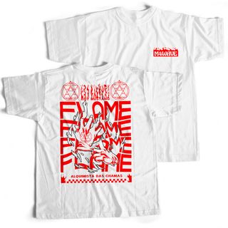 Nome do produtoCamiseta Branca - Flame (Frente/Costas)