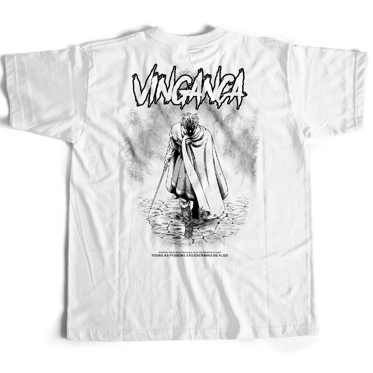 Nome do produto: Camiseta Branca - Vingança (Costas)