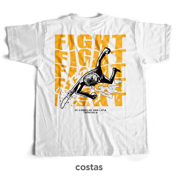 Camiseta Branca - Fight (Costas)