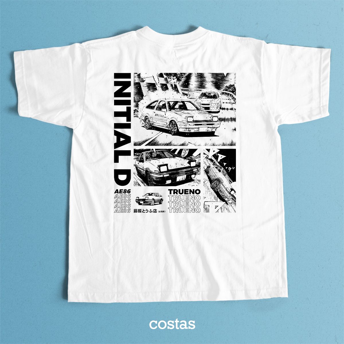 Nome do produto: Camiseta Branca - Initial D (Costas)