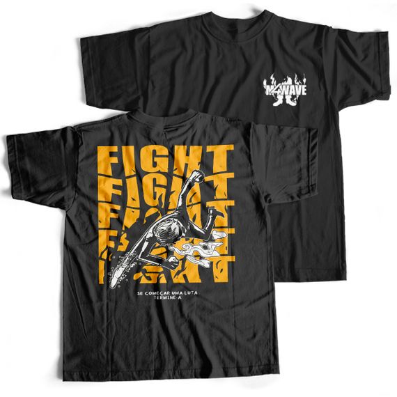Camiseta Preta - Fight (Frente/Costas)