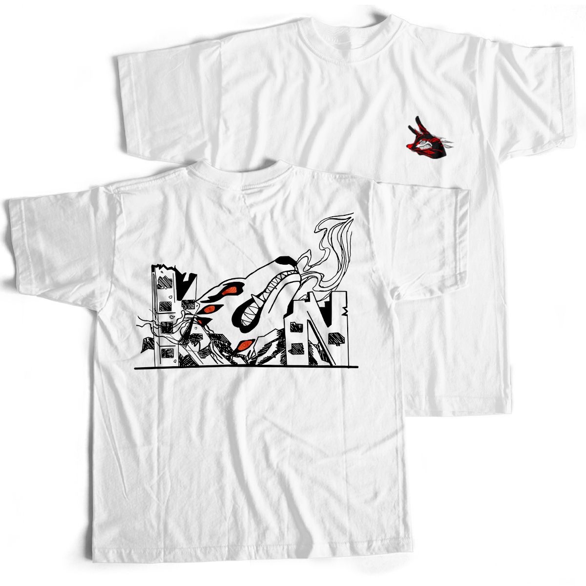 Nome do produto: Camiseta Branca - Kon (Frente/Costas)