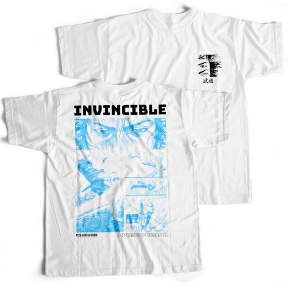 Camiseta Branca - Invincible (Frente/Costas)