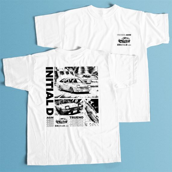 Camiseta Branca - Initial D