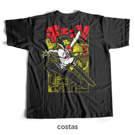 Camiseta Preta - Chainsaw Attack (Costas)