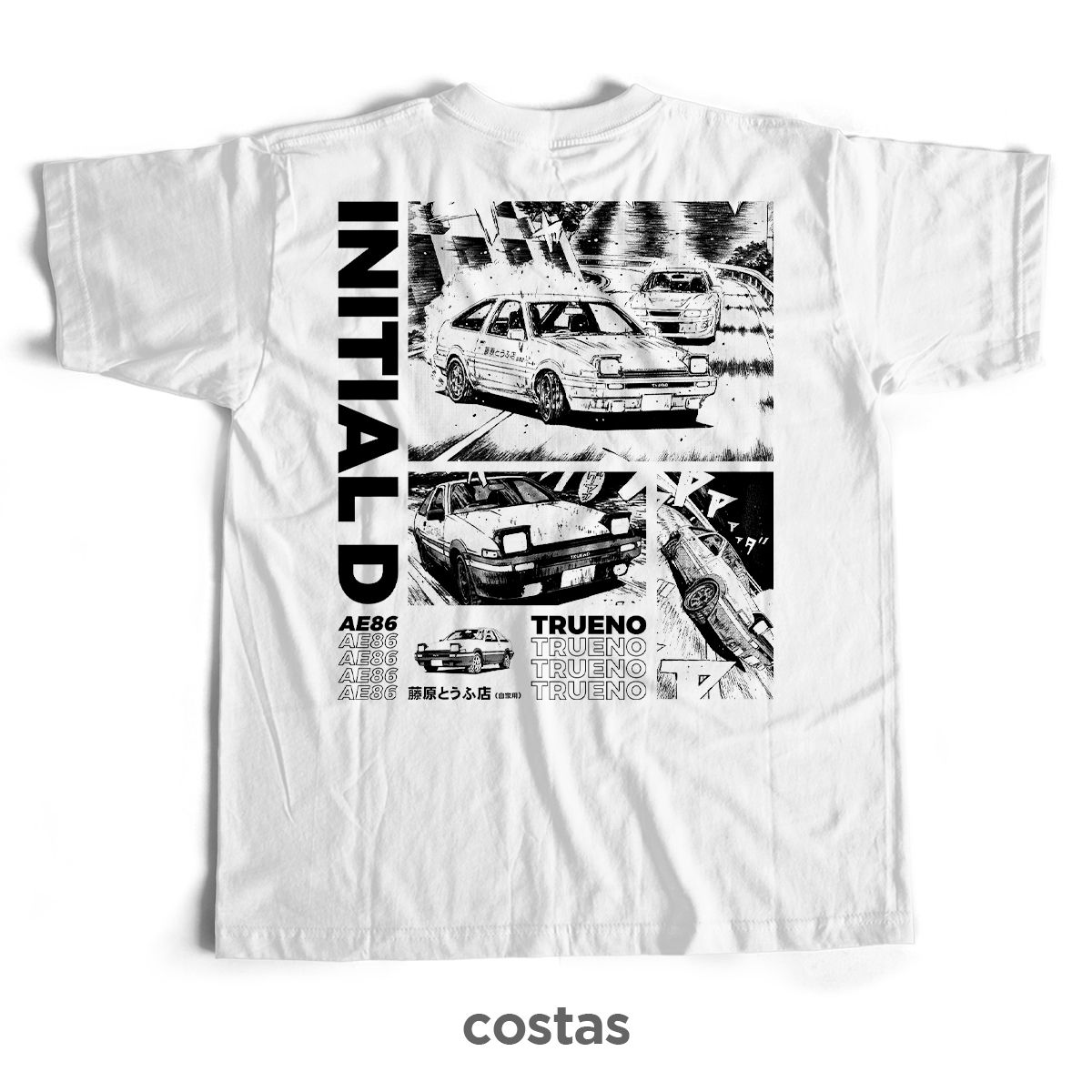 Nome do produto: Camiseta Branca - Initial D (Costas)