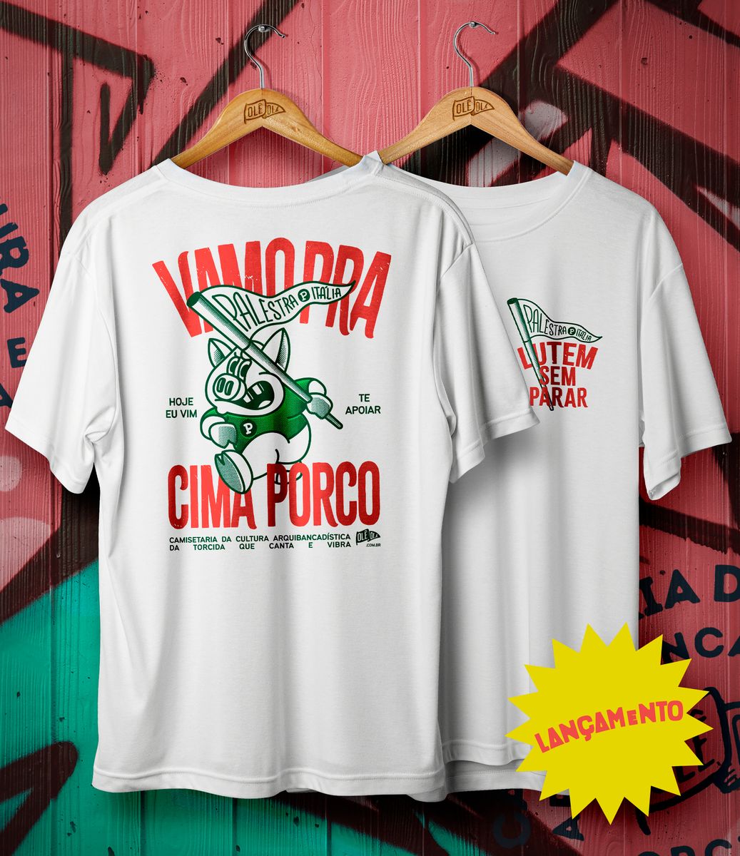 Nome do produto: Camiseta //VAMO PRA CIMA PORCO// BRANCA