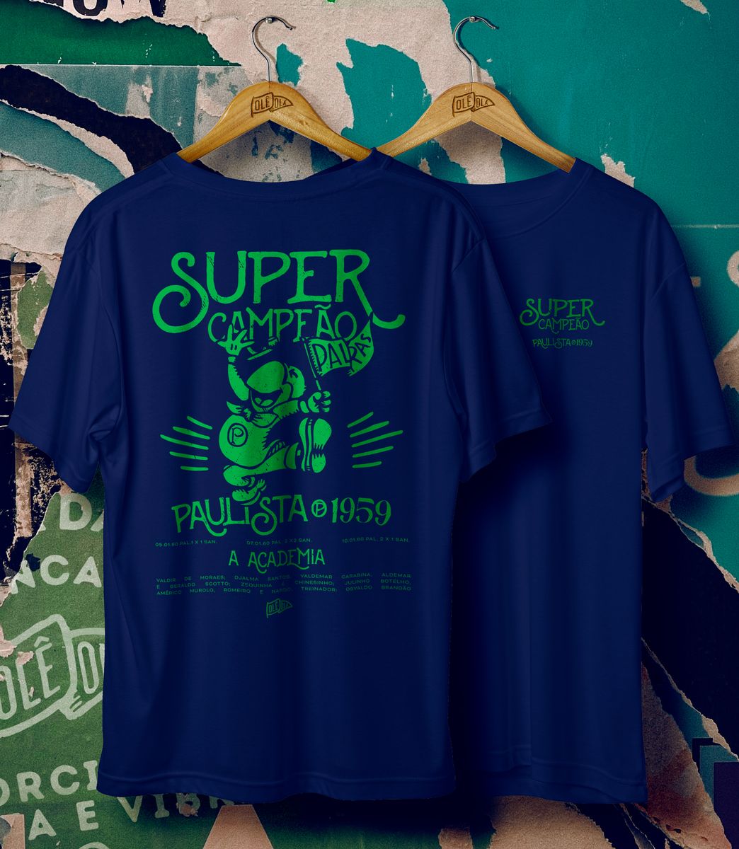 Nome do produto: Camiseta //SUPER CAMPEÃO 1959// - AZUL E VERDE