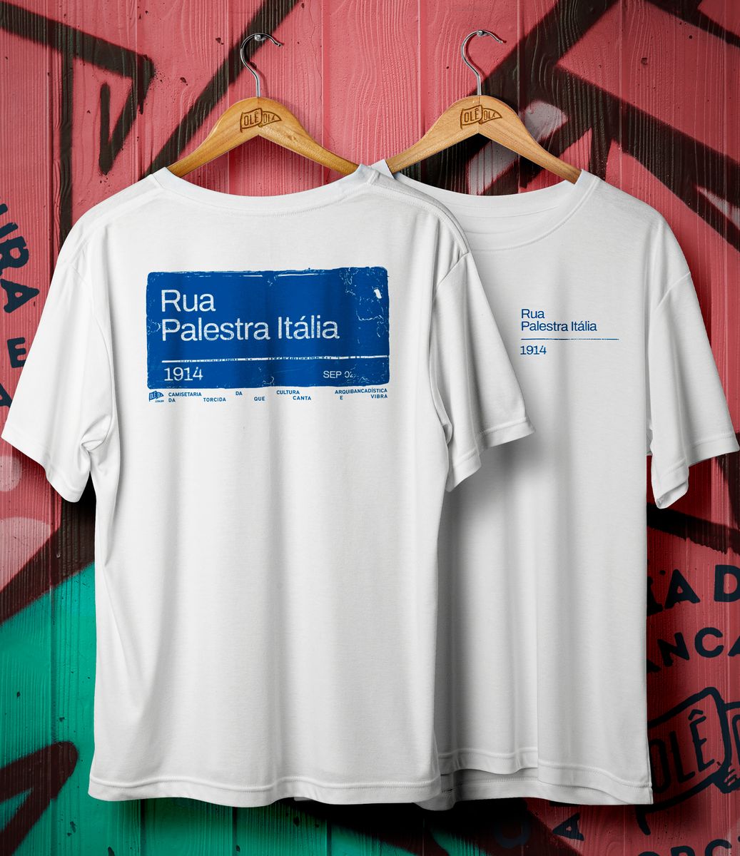 Nome do produto: Camiseta //RUA PALESTRA ITÁLIA 1914//