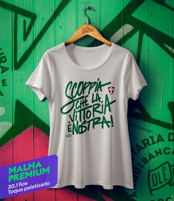 Camiseta feminina //SCOPPIA CHE LA VITTORIA É NOSTRA! - BABY LONG (((MALHA PREMIUM)))