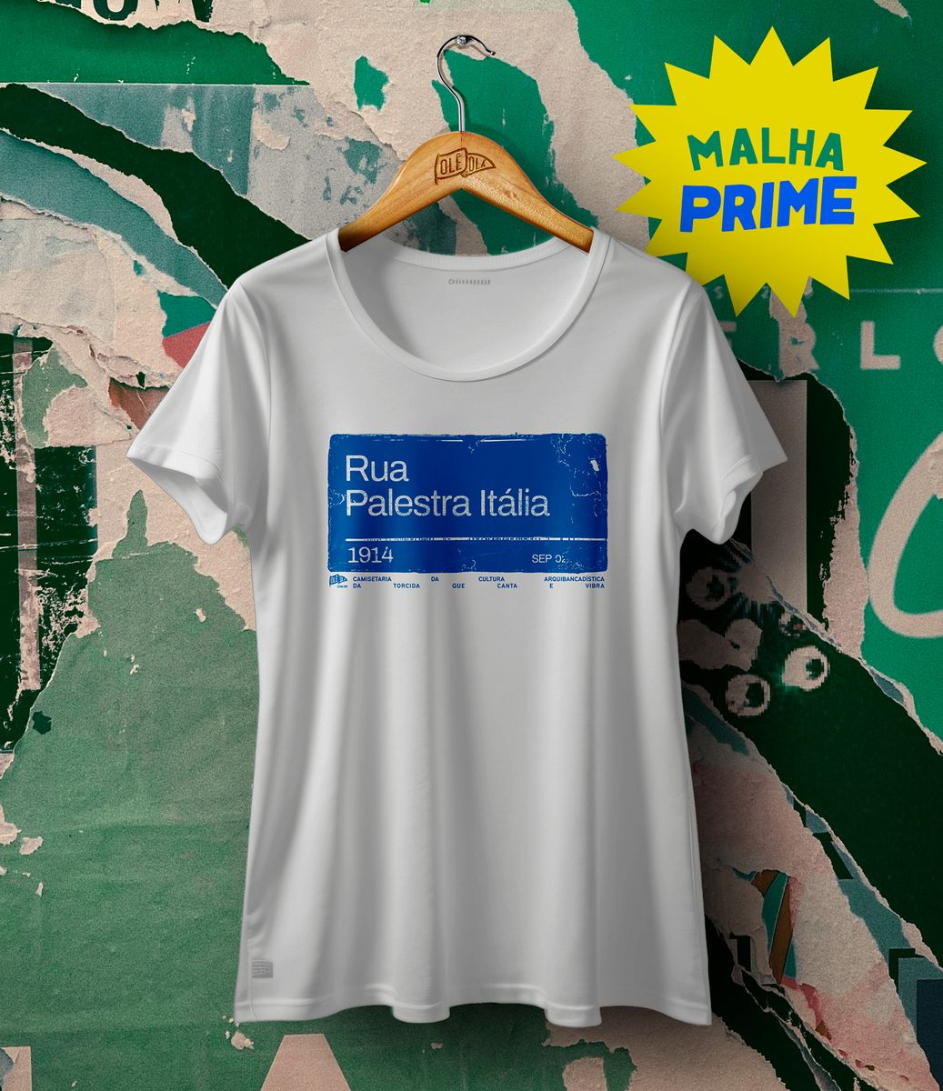 Nome do produto: Camiseta Feminina //RUA PALESTRA ITÁLIA 1914// - BABY LONG PREMIUM