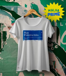 Nome do produtoCamiseta Feminina //RUA PALESTRA ITÁLIA 1914// - BABY LONG PREMIUM