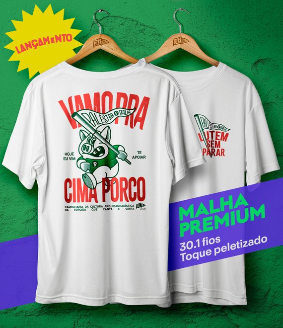 Camiseta //VAMO PRA CIMA PORCO// BRANCA  (((MALHA PREMIUM)))