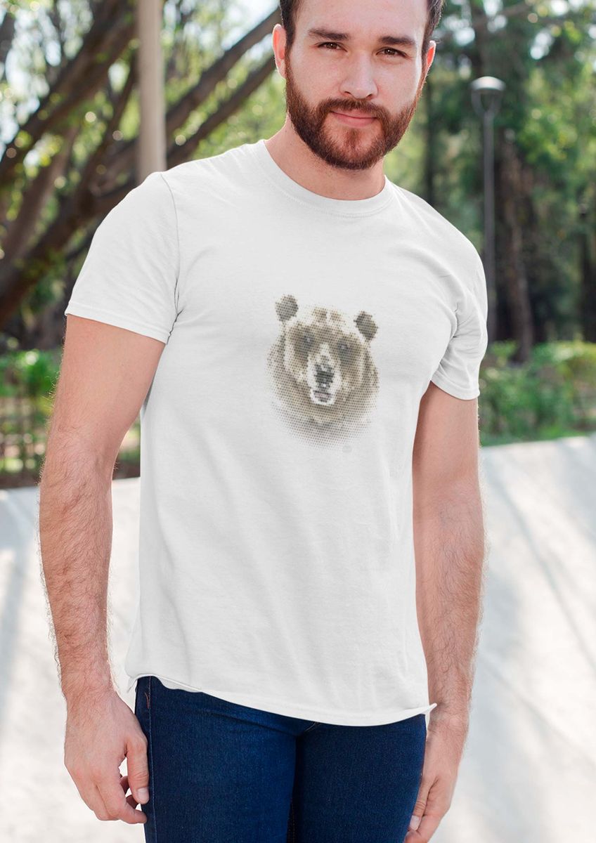 Nome do produto: Camiseta Quality Branca Estampada Urso