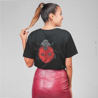 Joaninha - Camiseta Estampada Inseto Joaninha Preta