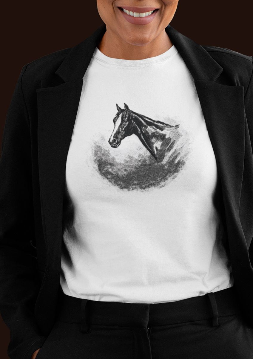 Nome do produto: Camiseta Baby Long Branca Horse Vintage