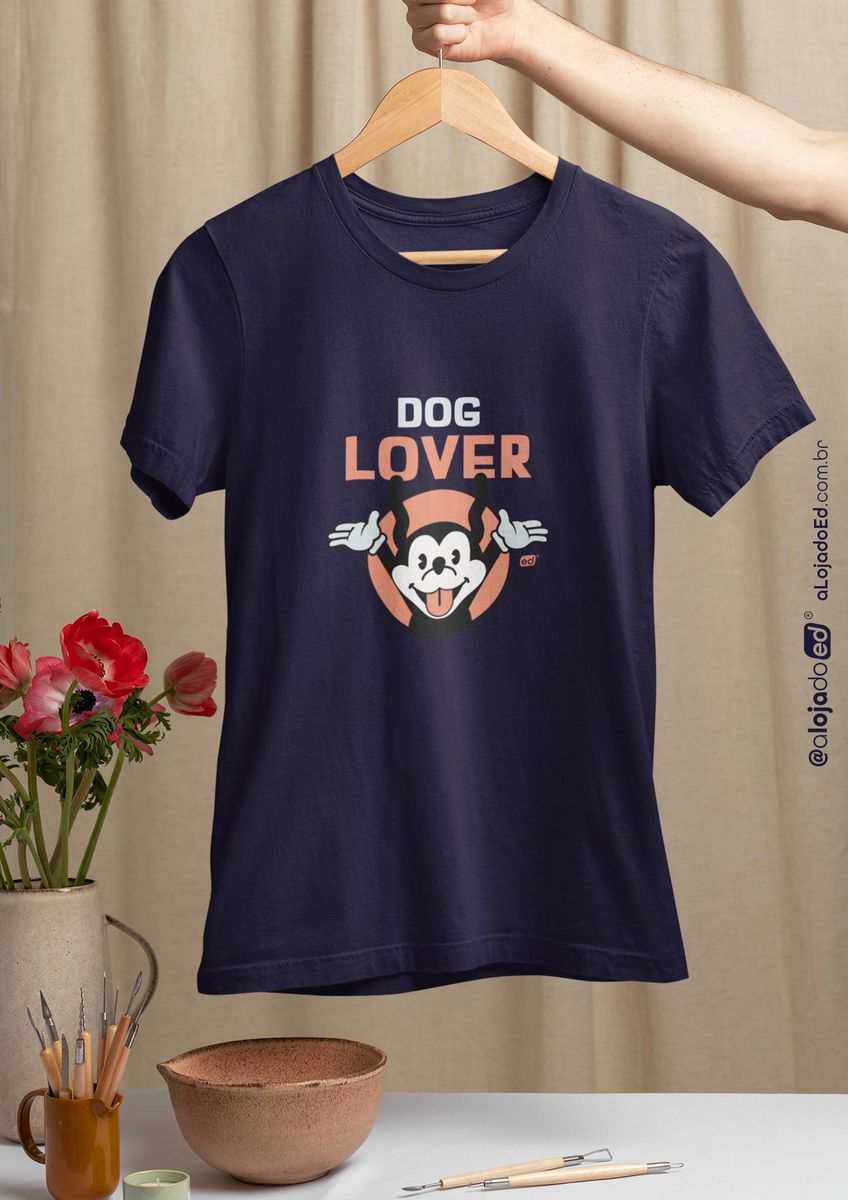Nome do produto: Dog Lover - Camiseta Quality Baby Long Algodão Azul Marinho