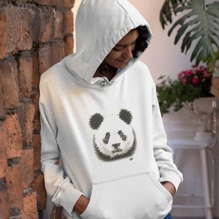 Nome do produtoMoletom Canguru Com Capuz Estampa Urso Panda Branco