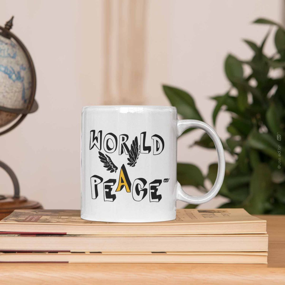 Nome do produto: World Peace - Caneca de Cerâmica para Bebidas Quentes