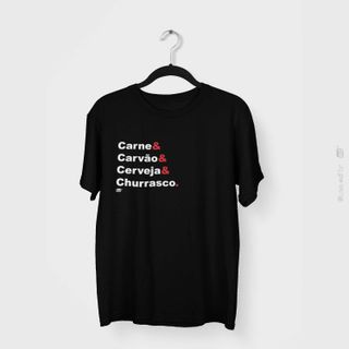 Nome do produtoCamiseta Unissex Preta Carne & Carvão & Cerveja & Churrasco