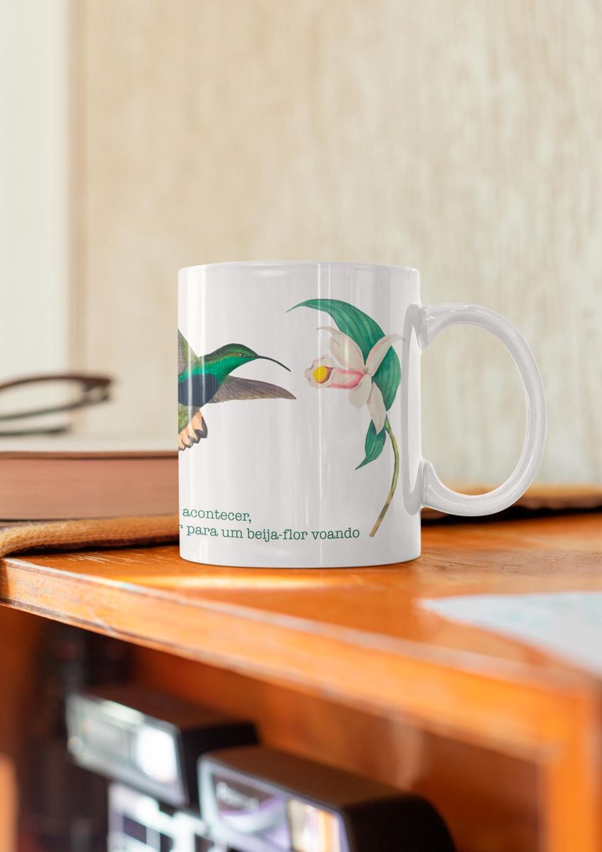 Nome do produto: Caneca de Cerâmica Beija-Flor