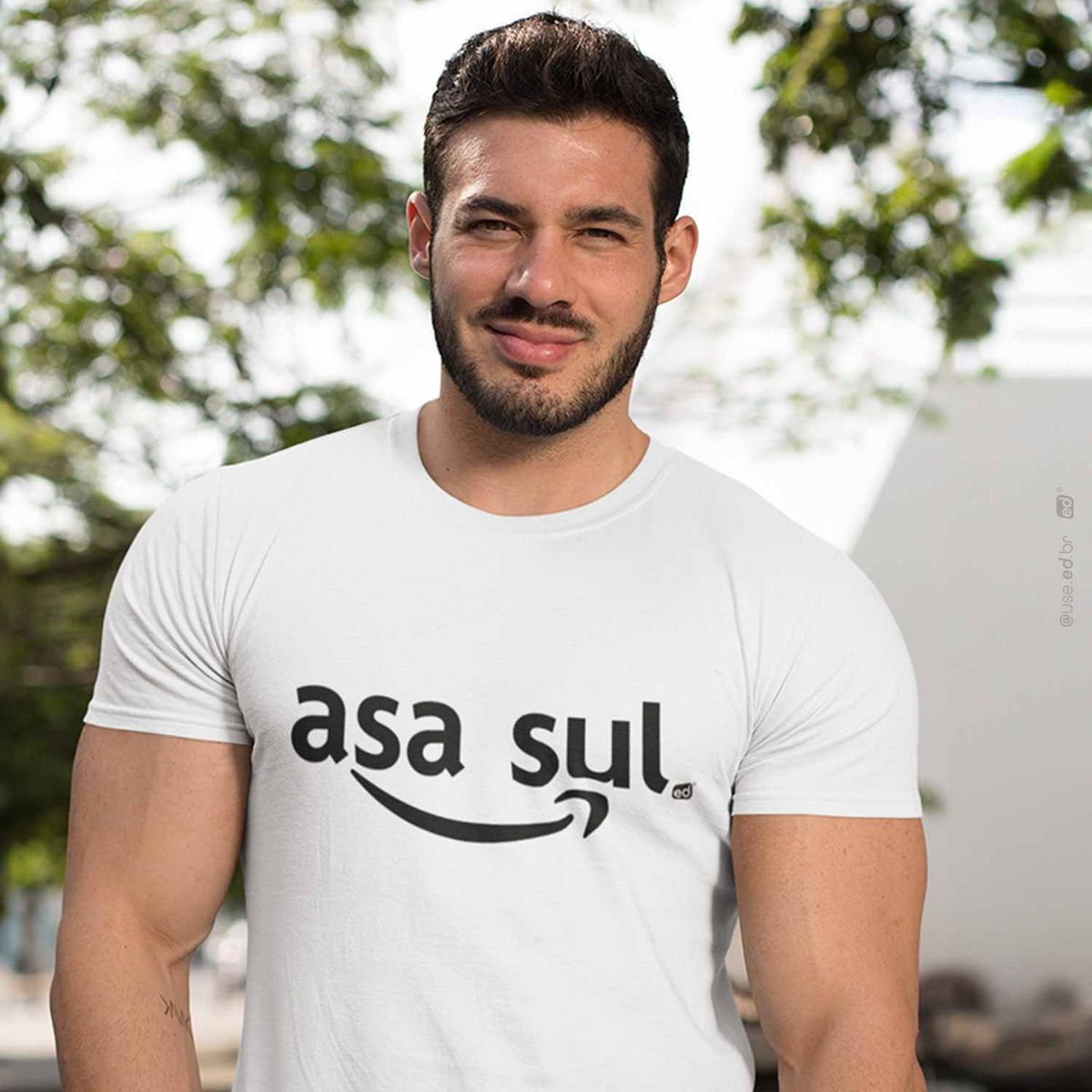 Nome do produto: ASA SUL - Camiseta Quality Estampa Asa Sul Branca