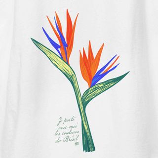 Nome do produtoStrelitzia - Camiseta Estampa Strelitzia Floral Branca