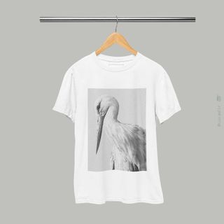 Nome do produtoCegonha - Camiseta Estampa Pássaro Cegonha Branca