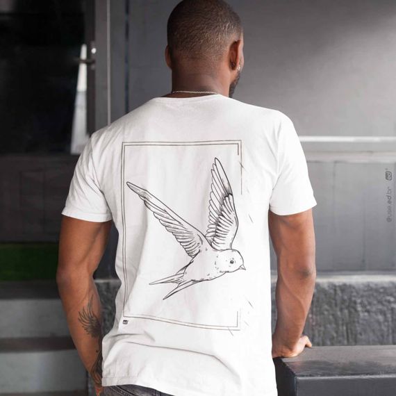 Freedom - Camiseta Estampa Pássaro Freedom Branca