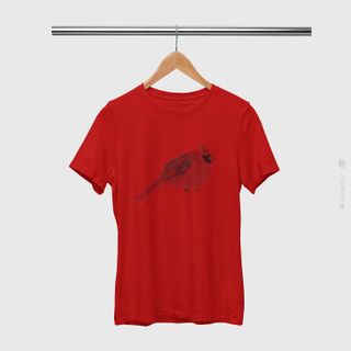 Cardeal do Norte - Camiseta Estampa Pássaro Cardeal do Norte Vermelha