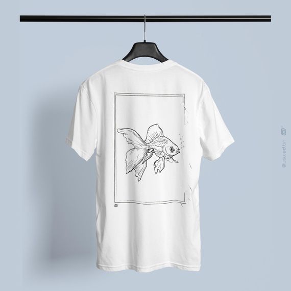 Free Fish - Camiseta Estampa Peixe Quality Branca