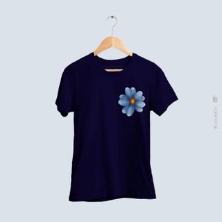 Nome do produtoCamiseta Estampada Floral Baby Long Azul Marinho Flor Azul