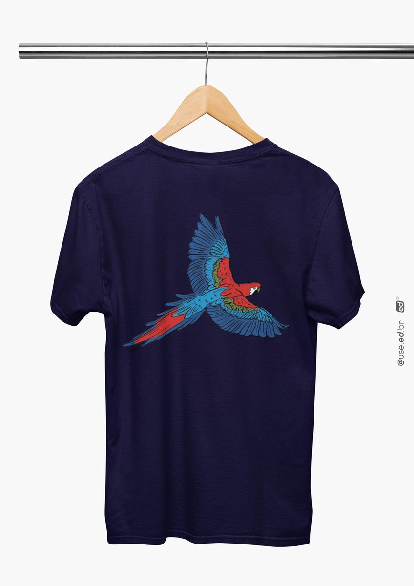 Nome do produto: Arara - Camiseta Unissex Estampada Quality Azul Marinho