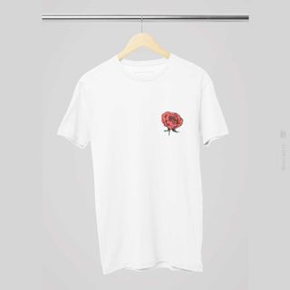 Nome do produtoRed Rose - Camiseta Estampa Floral Rosa Vermelha Flor