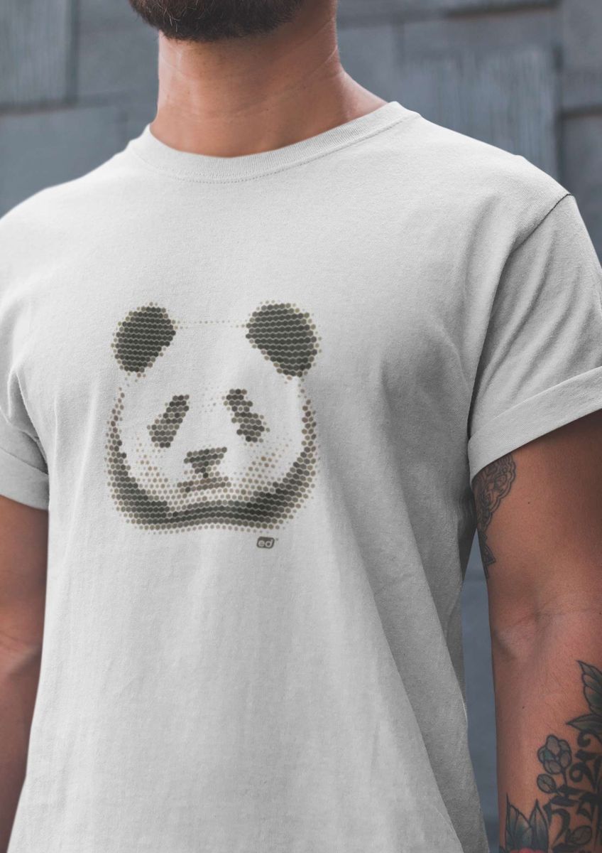 Nome do produto: Camiseta Branca Quality Estampada Panda