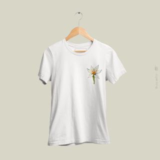 Lilium Candidum - Camiseta Baby Long Floral Lírio Branca