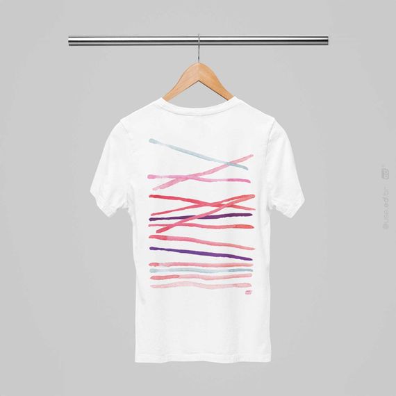 Camiseta Estampa Good Vibes Arte Abstrada Quality Branca