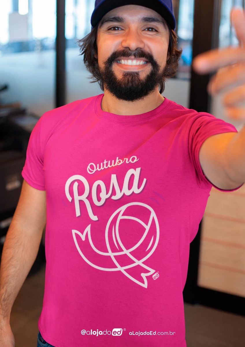 Nome do produto: Edição Especial Outubro Rosa - Camiseta Unissex Quality Rosa