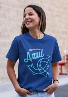 Nome do produtoEdição Especial Novembro Azul - Camiseta Unissex Classic Azul Royal