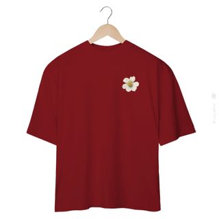 Nome do produtoFlor Branca - Camiseta Oversized Estampa Floral Cores