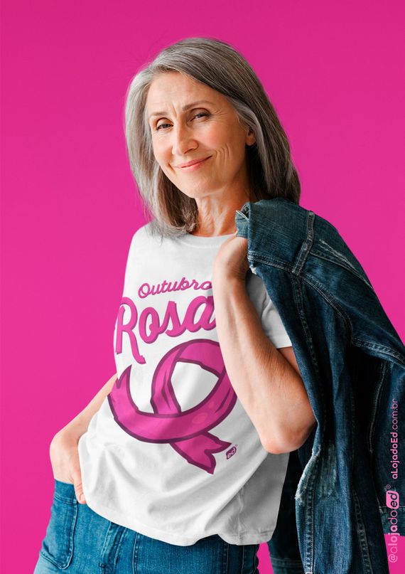 Edição Especial Outubro Rosa - Camiseta Baby Long Quality