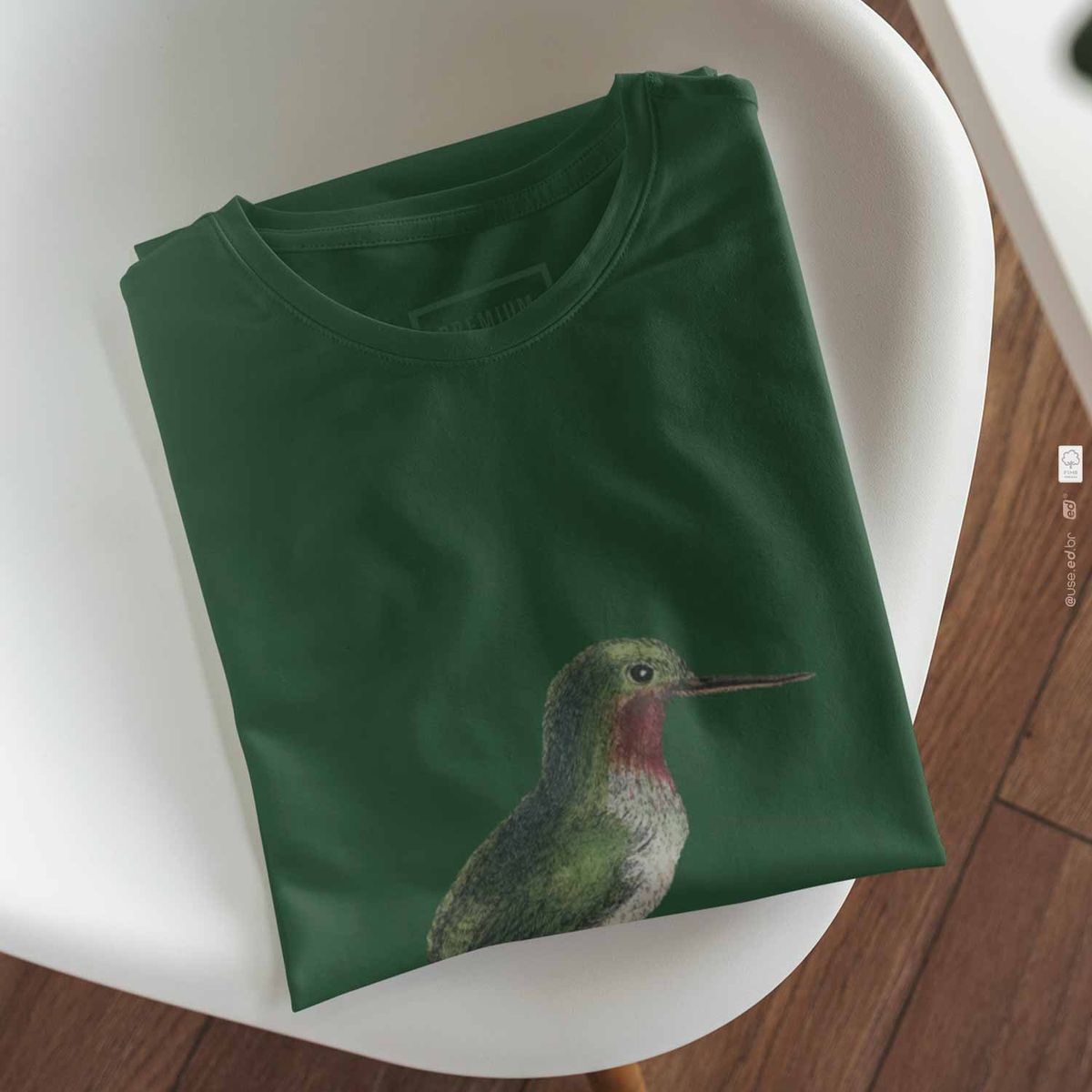 Nome do produto: Toda Porto Riquenha - Camiseta Pima Peruana Verde Musgo