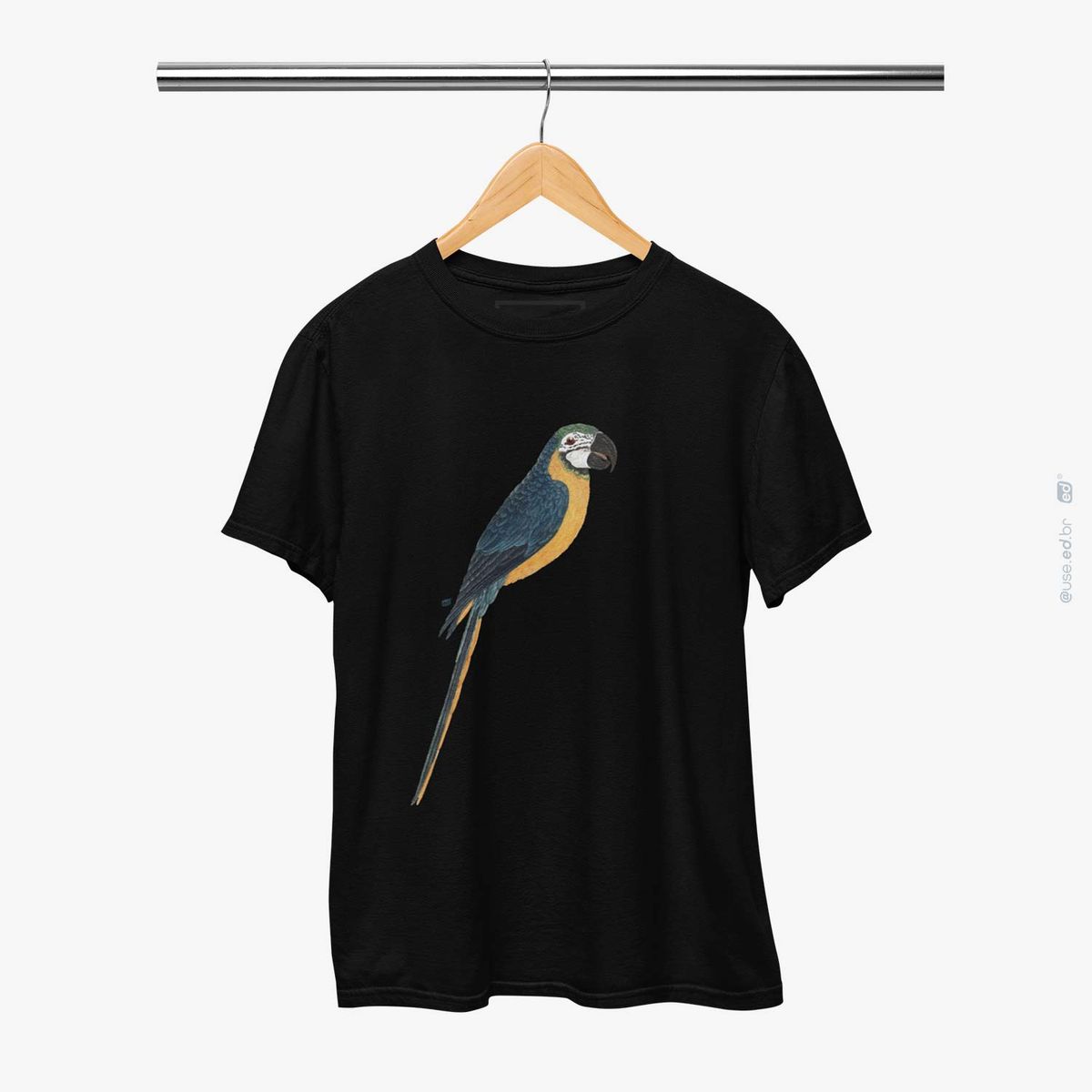 Nome do produto: Arara - Camiseta Estampa Pássaro Arara Quality Preta