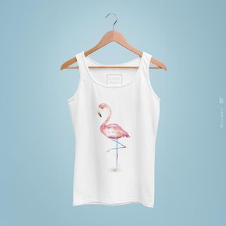 Flamingo - Regata Estampada Classic Branca