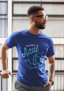 Nome do produtoEdição Especial Novembro Azul - Camiseta Unissex Classic Azul Royal